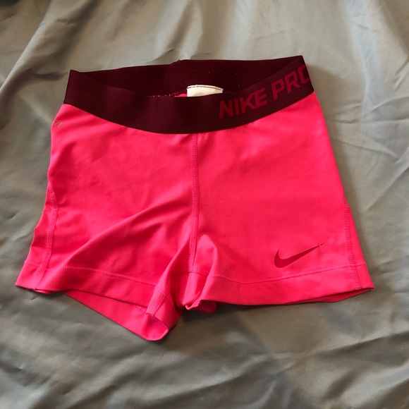 pink nike pro shorts